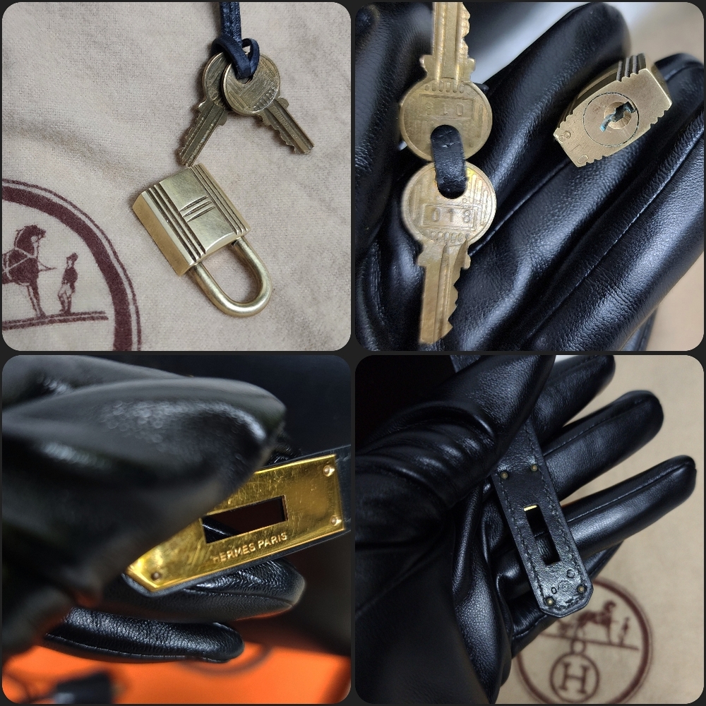 Hermès Kelly 28 in Black Box Leather with Gold Hardware - Picture 10 of 17